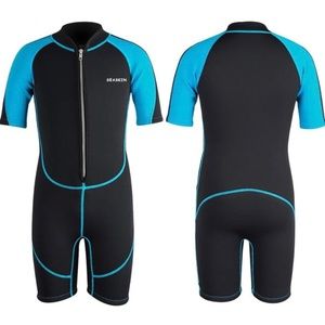 Seaskin Kids Wetsuit for Boys Girls Toddlers, 2mm Front Zipper Shorty Wetsuits